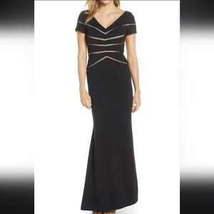 Adrianna Papell Black Evening Maxi Cocktail Dress 4